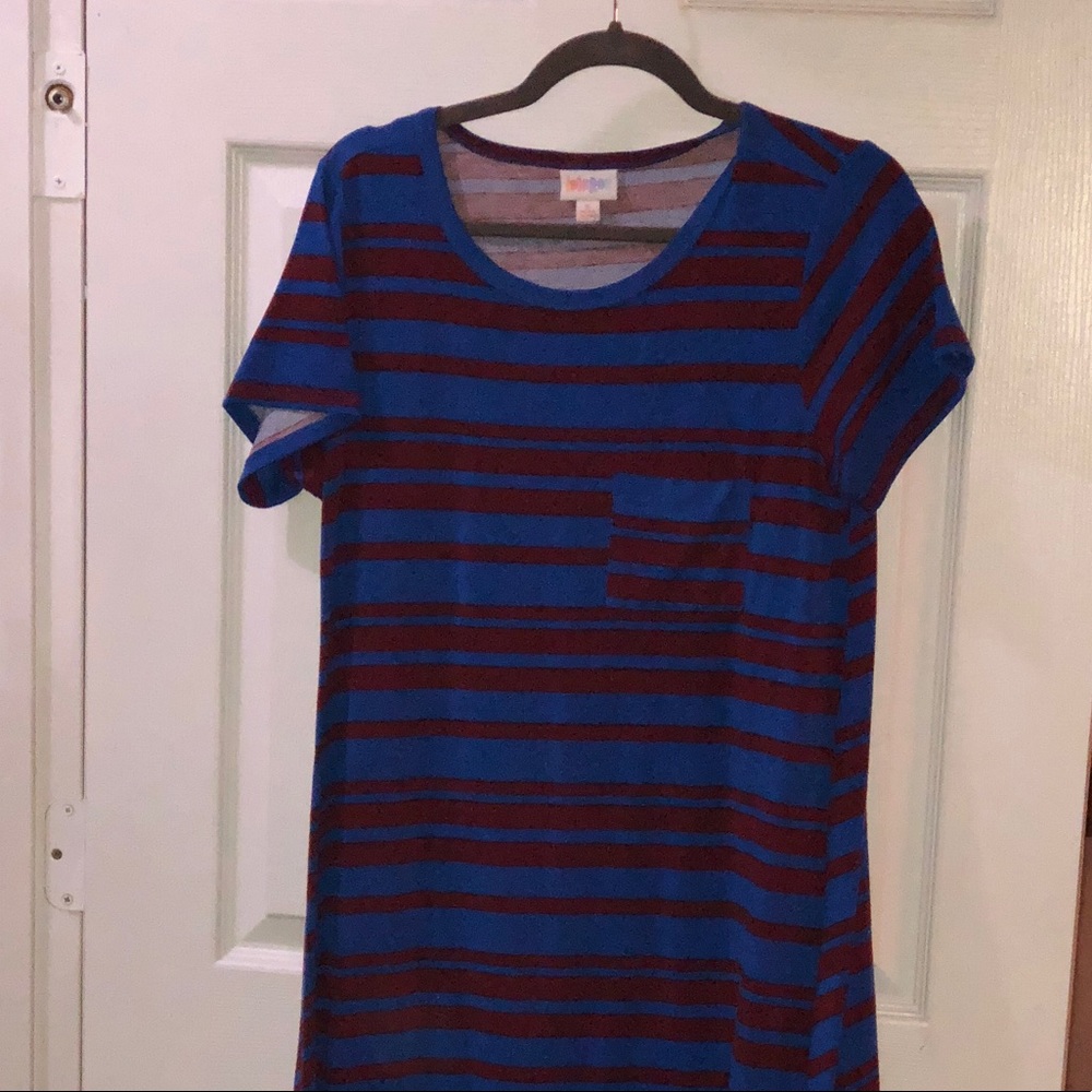Small Carly, wine red and royal blue
